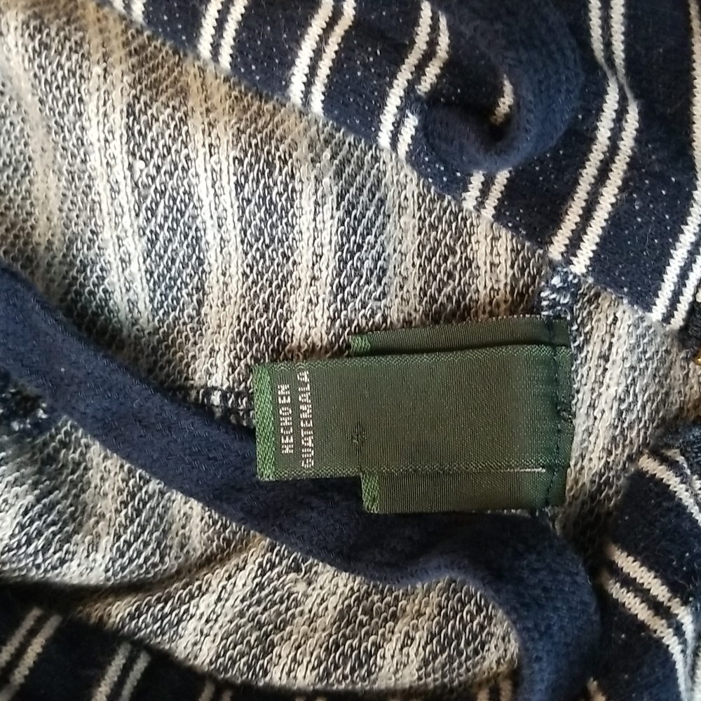 WILD FABLE Navy Striped 3/4 Zip Cropped Hoodie - Picture 7 of 12